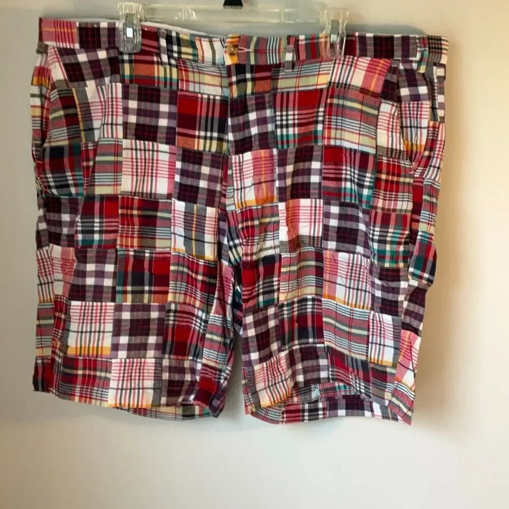 Men’s Preppy Castaway Nantucket Island Madras Plaid Shorts, 42